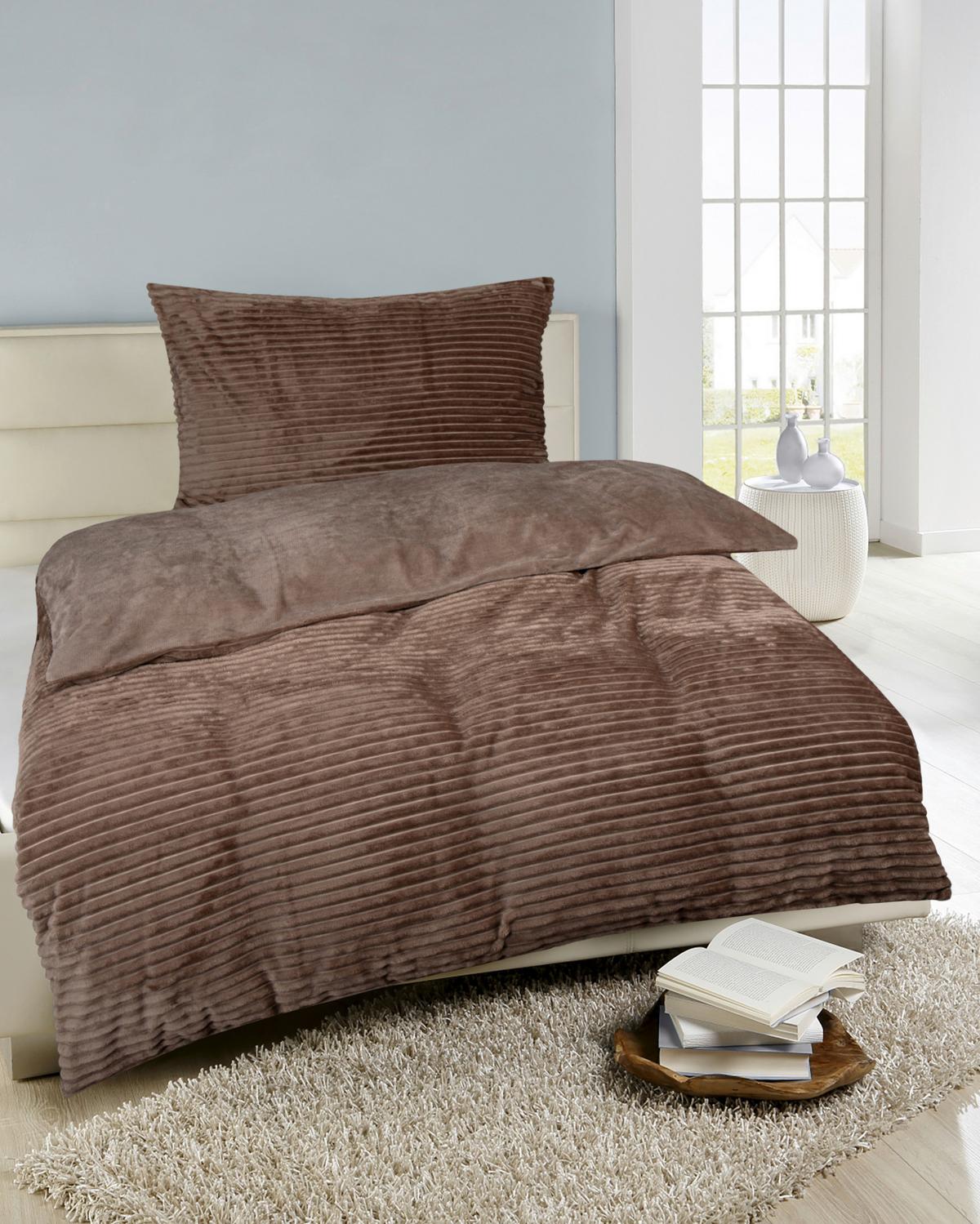 Bettwäsche 140x200 Cm Sina Taupe - Taupe, MODERN, Textil (140/200cm) - Luca Bessoni