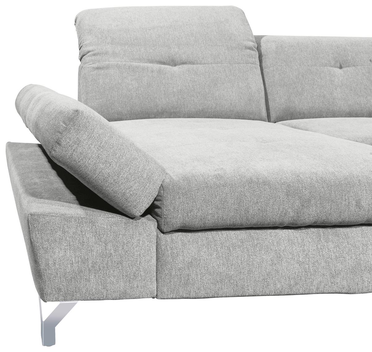 Ecksofa Melfi Hellgrau U: 168 Cm - Silberfarben/Hellgrau, MODERN, Textil (168/350/245cm) - MID.YOU