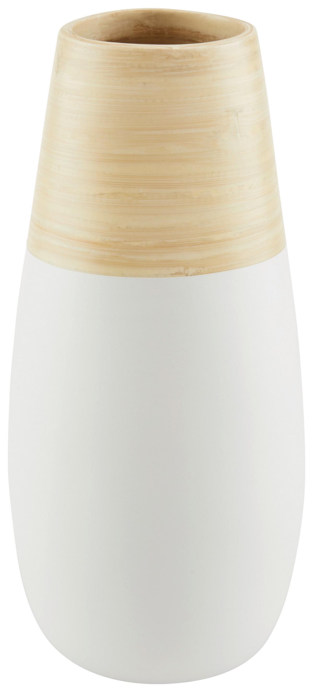 Dekovase Synthia - Naturfarben/Weiß, Design, Naturmaterialien (13/28cm) - James Wood