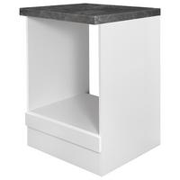 Szekrény Beépíthető Sütőnek Alba - fehér/magasfényű fehér, Modern, faalapú anyag (60/86/60cm)