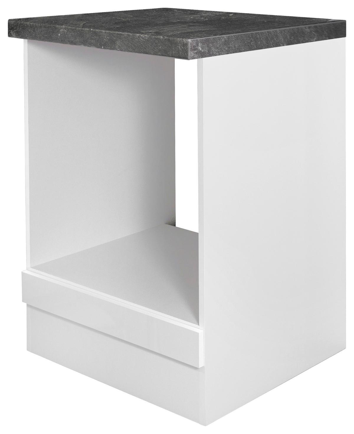 Szekrény Beépíthető Sütőnek Alba - fehér/magasfényű fehér, Modern, faalapú anyag (60/86/60cm)