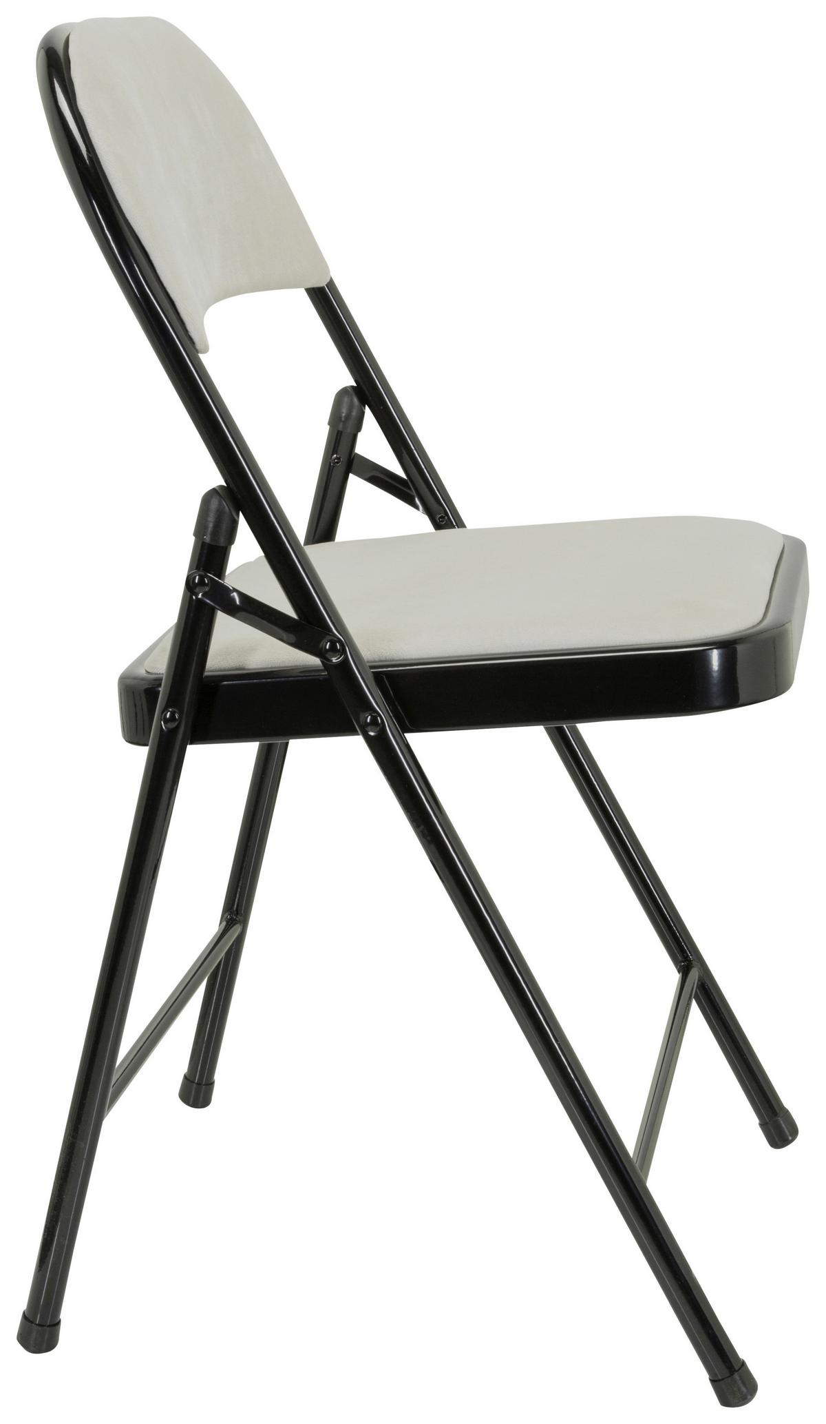 Klappstuhl Tudela I Schwarz/weiß Samt - Schwarz/Weiß, Basics, Textil/Metall (44/80/49cm) - MID.YOU
