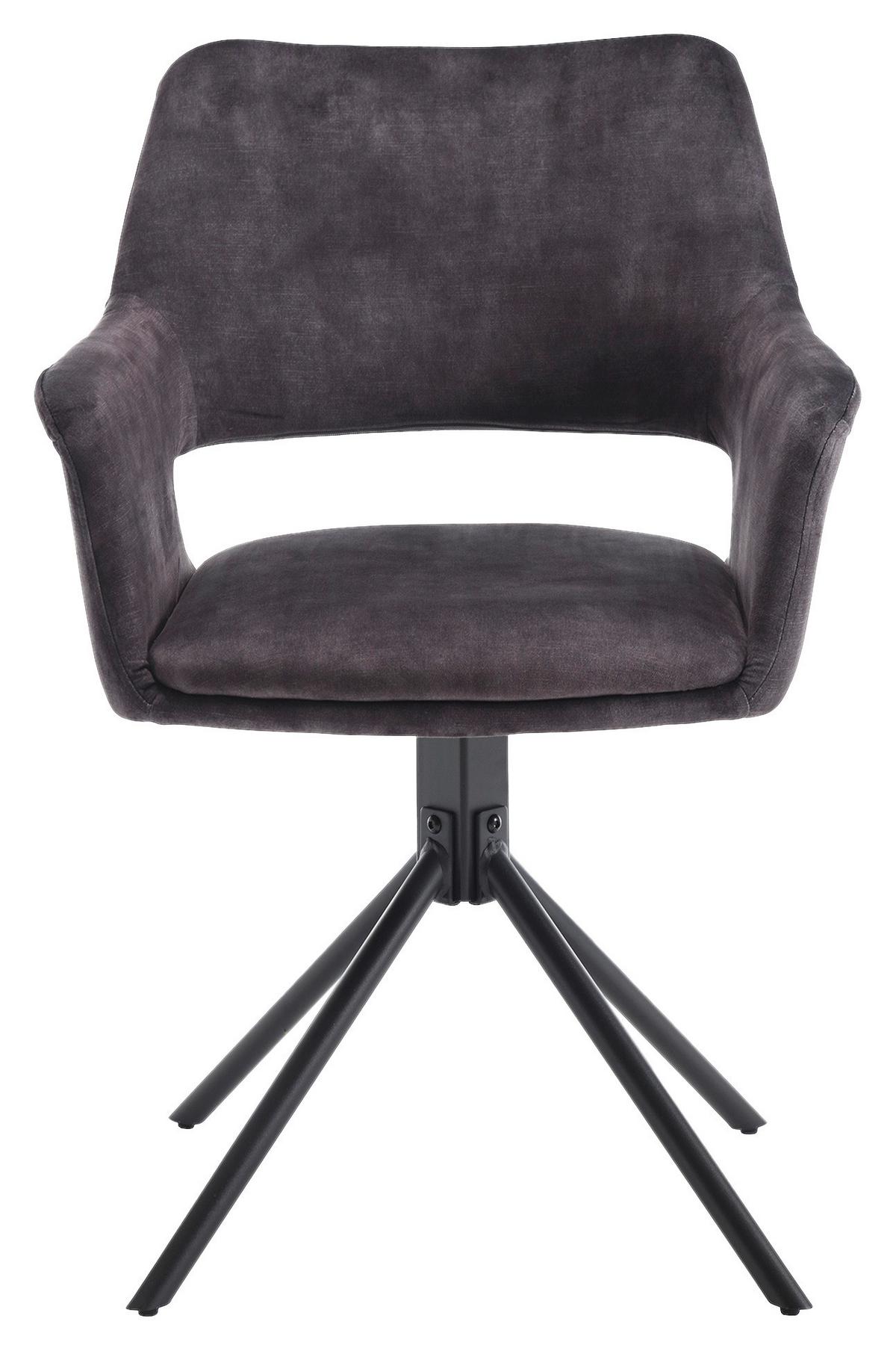 Stuhl-set Eleonore - Anthrazit/Schwarz, MODERN, Textil/Metall (57/84/61cm) - MID.YOU