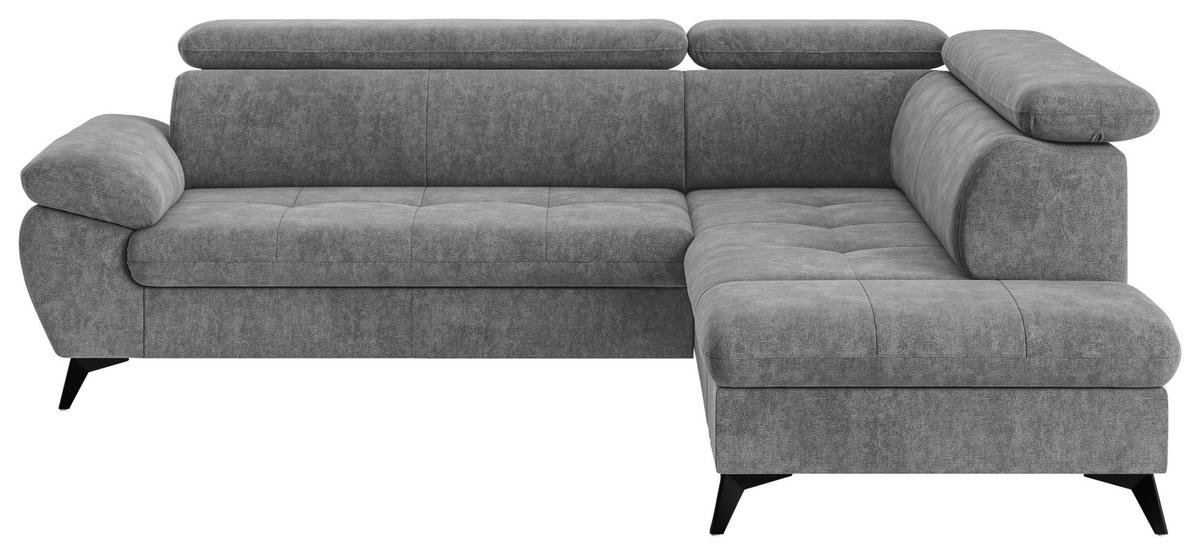 Ecksofa mit Bettkasten Hudson 265x207 cm Grau - Schwarz/Grau, Textil (265/207cm) - MID.YOU