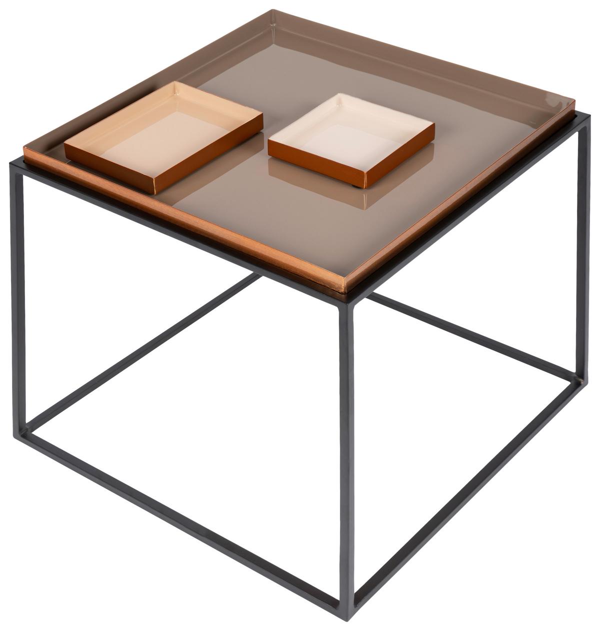Beistelltisch Famosa 560 Beige/Creme/Mokka B: 40 cm - Beige/Creme, Design, Metall (40/40/40cm) - Kayoom