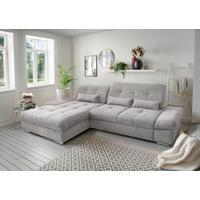 Ecksofa Dalida Grau S: 196x300 cm - Chromfarben/Grau, Design, Textil (196/300cm) - Livetastic