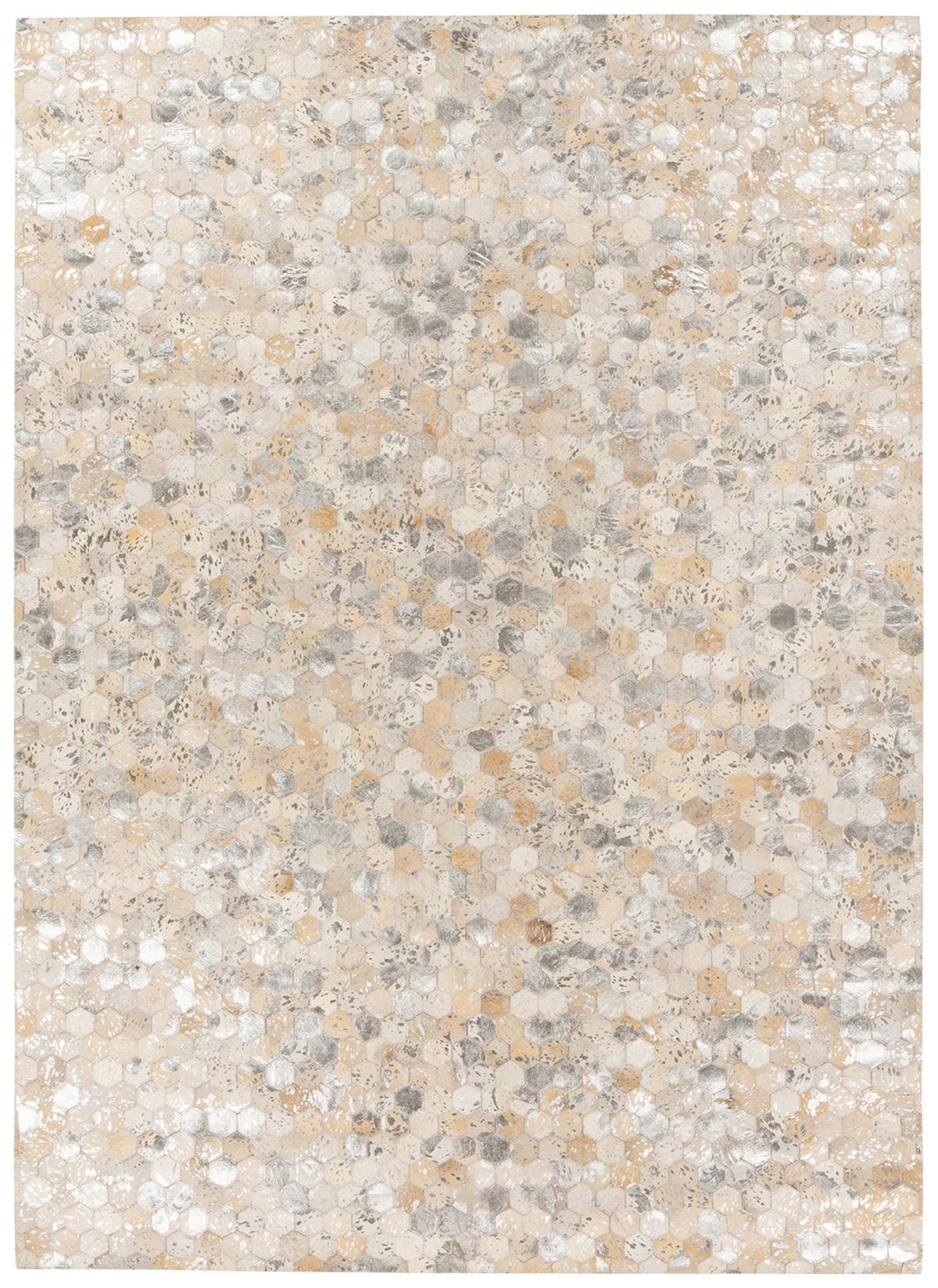 Lederteppich Ravi 400 - Silberfarben, KONVENTIONELL, Leder (80/150cm)