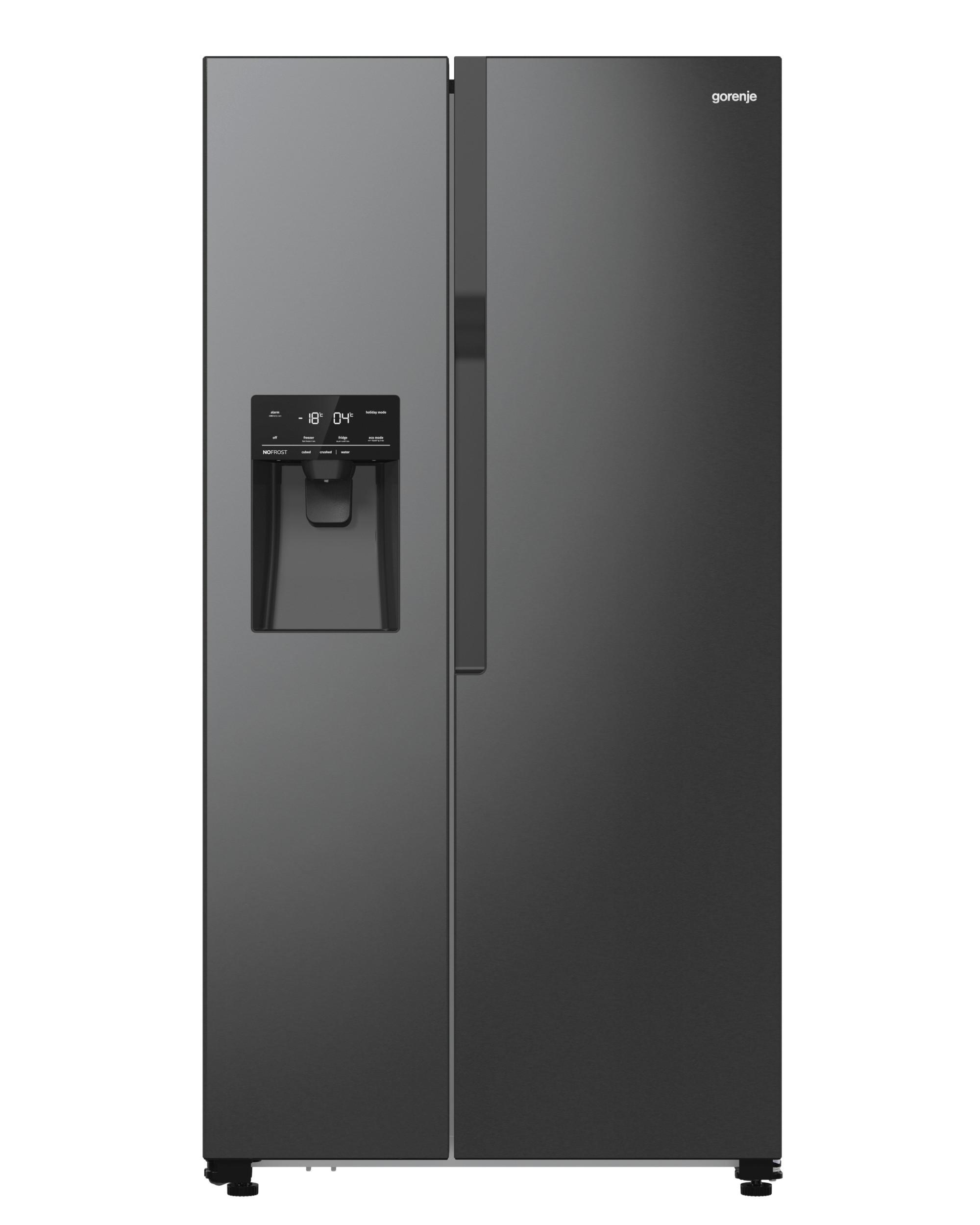 Side-By-Side Nrr9185esbxl 2 Türen Schwarz - Schwarz, Basics, Glas/Kunststoff (91,5/178,6/69,8cm) - Gorenje