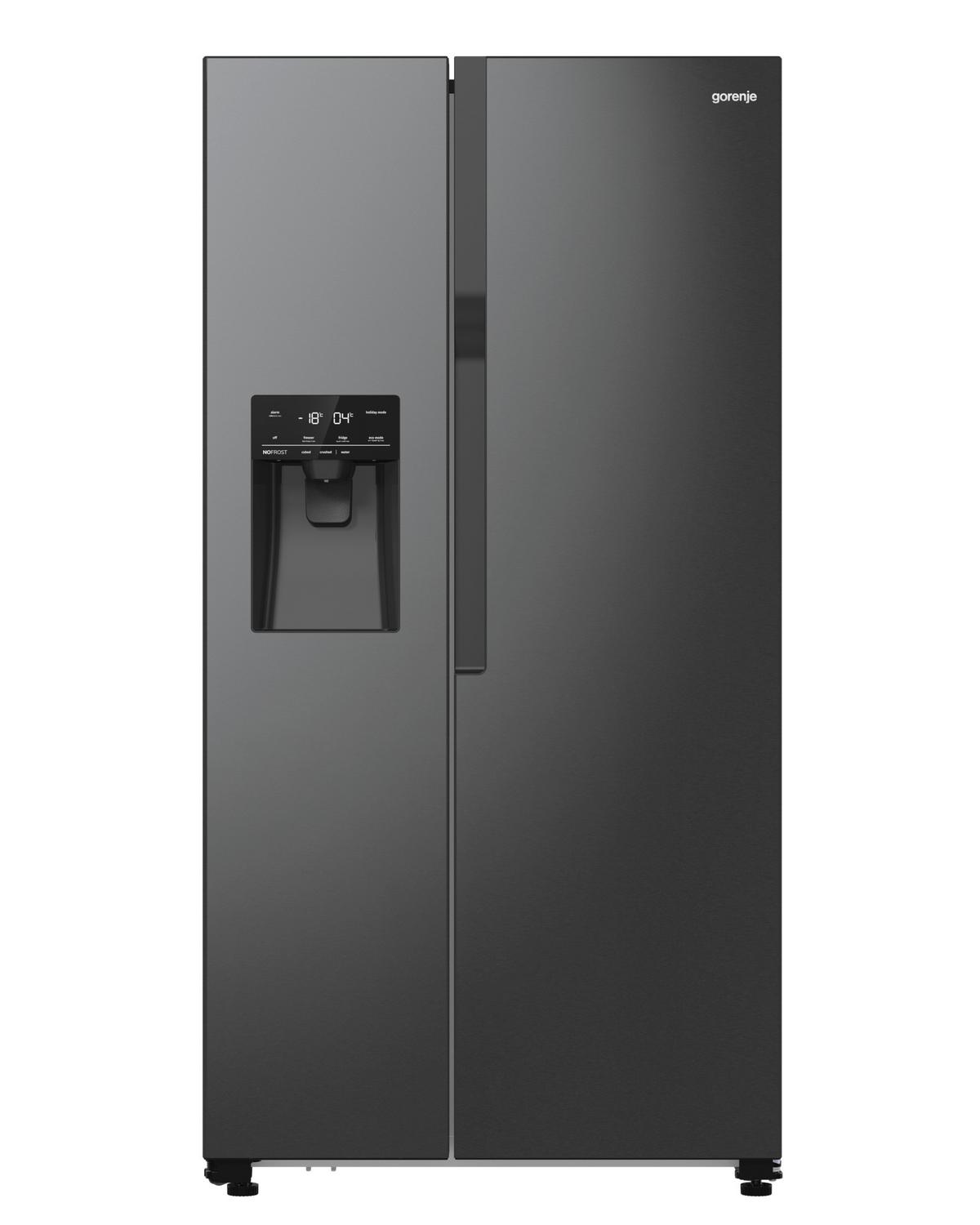 Side-by-side Nrr9185esbxl 2 Türen Schwarz - Schwarz, Basics, Glas/Kunststoff (91,5/178,6/69,8cm) - Gorenje