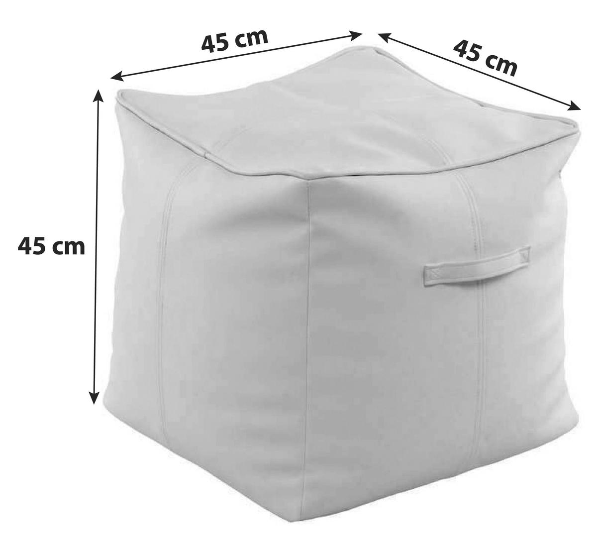 Pouf Travis L/B/H: 45x45x45 cm Weiß Synthetikfaser - Weiß, Basics, Kunststoff/Textil (45/45/45cm) - Kayoom