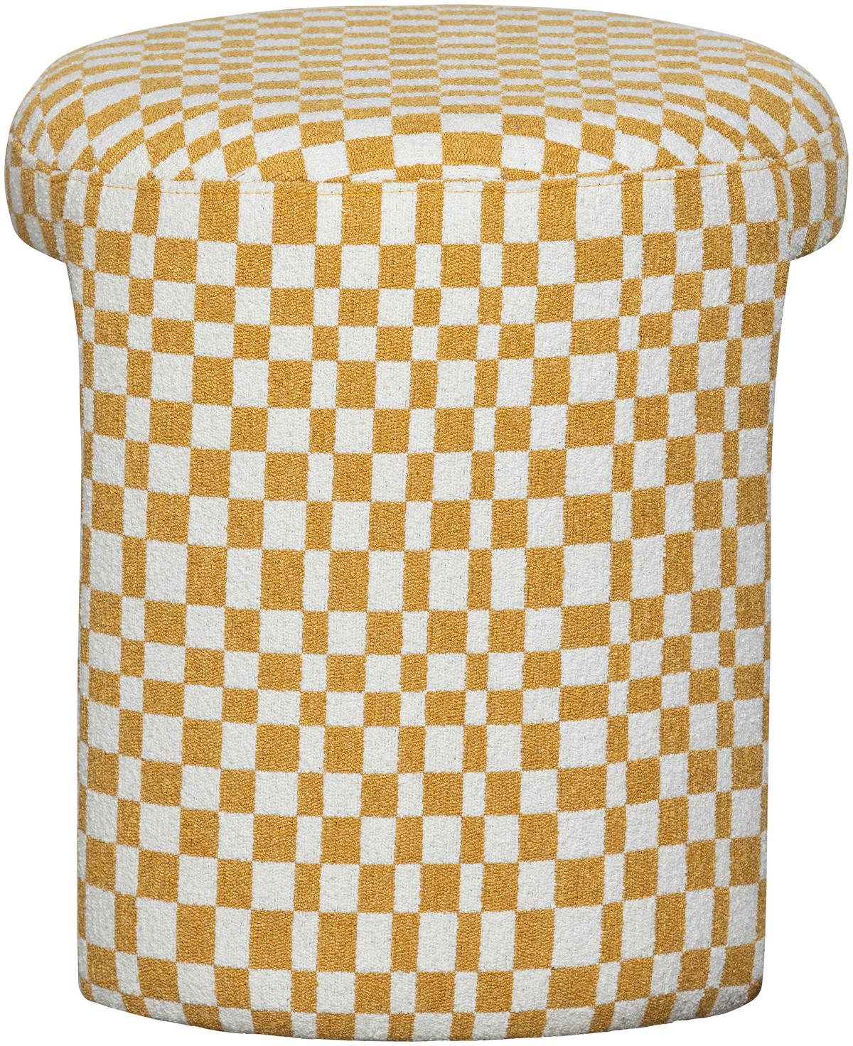 HOCKER Charlie Weiß, Gelb B: 45cm - Gelb/Weiß, Design, Textil (45/47/45cm) - Livetastic