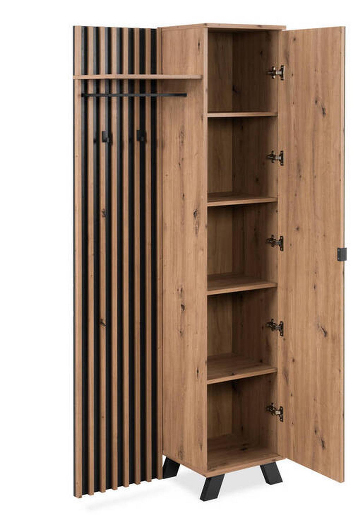 Garderobe Medan Anthrazit B: 80cm - Anthrazit, Design, Holzwerkstoff (80/190/37cm) - MID.YOU