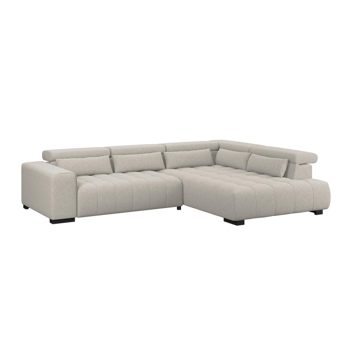 Ecksofa Matera Beige/Naturfarben 311x226 cm - Beige/Schwarz, Trend, Textil (311/226cm)