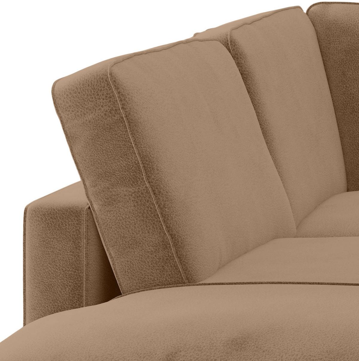 Ecksofa Bali - Dunkelgelb/Schwarz, Design, Textil (202/250cm) - Livetastic