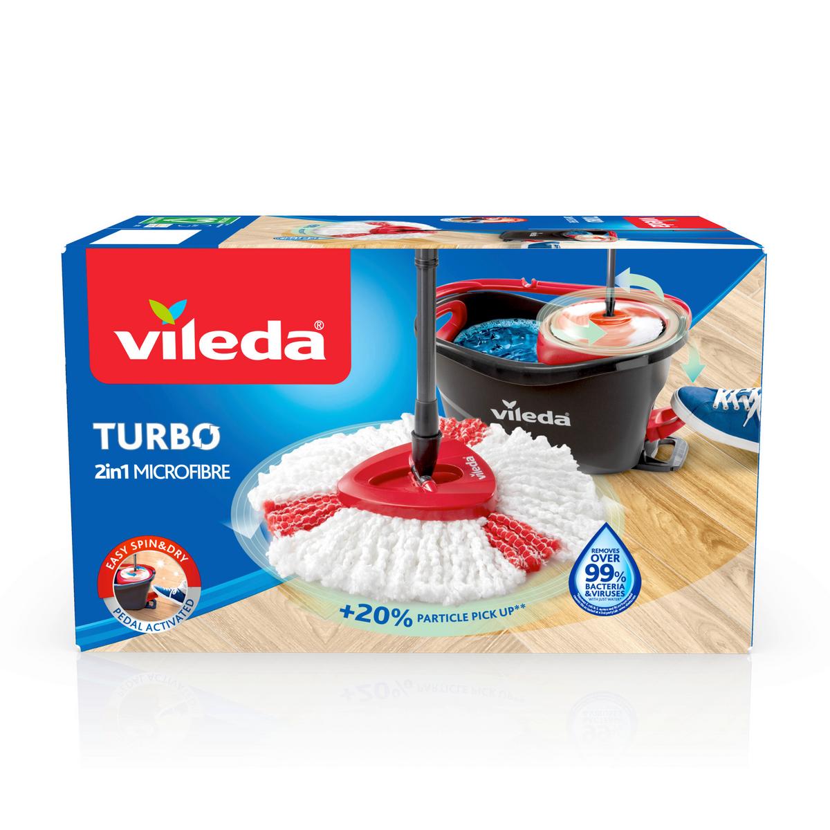 Bodenreinigungsset Easy Wring Supermocio Turbo - Schwarz/Weiß, Basics, Textil (49/29,6/29,3cm) - Vileda