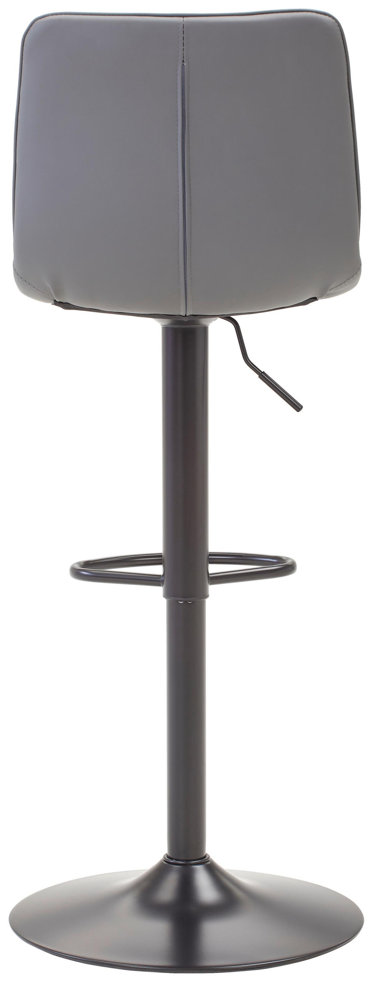 Barhocker Elias Grau höhenverstellbar, B: 42 cm - Schwarz/Grau, MODERN, Textil/Metall (42/109,5/52cm) - Livetastic