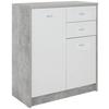 Kommode B 74cm 4-you New, Beton Optik/weiß - Schwarz/Weiß, MODERN, Holzwerkstoff (74/85,4/34,6cm)