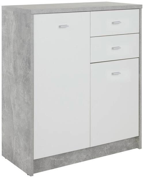 Kommode B 74cm 4-you New, Beton Optik/weiß