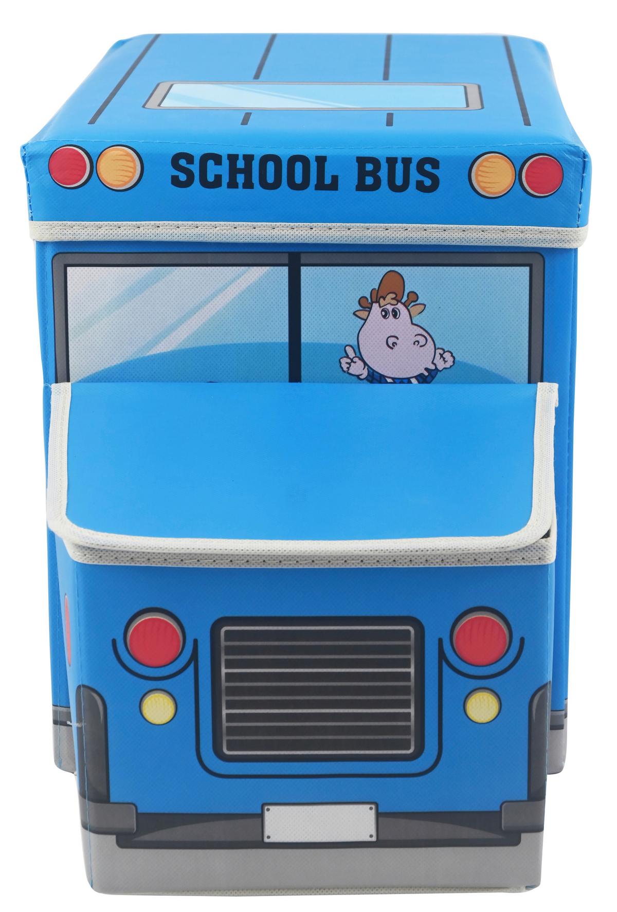 Aufbewahrungsbox David - Blau, KONVENTIONELL, Karton/Textil (55/25/32cm) - BUNINO