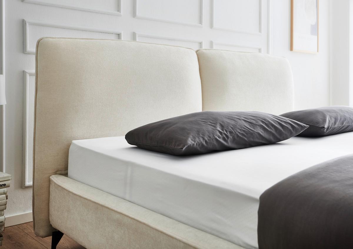 Polsterbett Infinity Liberty Creme 180x200cm - Creme/Schwarz, MODERN, Textil (180/200cm) - Livetastic