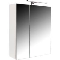 Tükrös Szekrény Fiola - fehér, Konventionell, faalapú anyag/üveg (55/60/14,2cm)