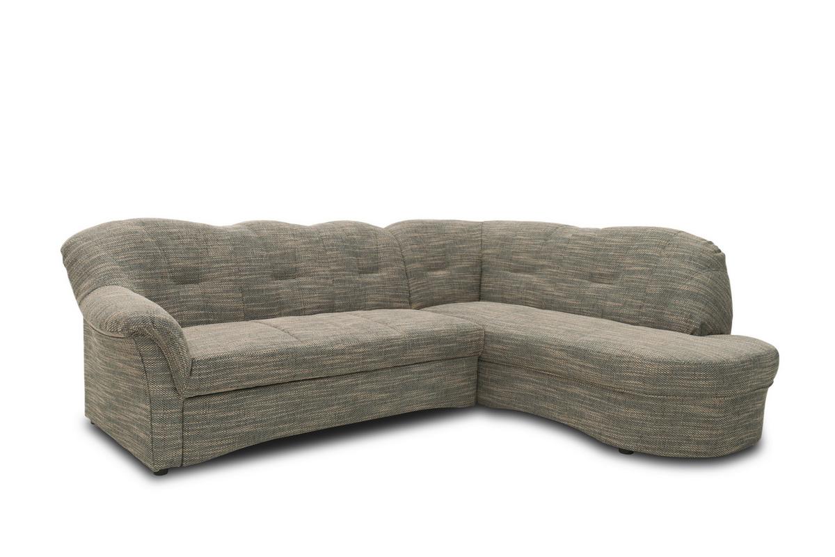 Ecksofa Papenburg Rücken Echt Grau/weiß - Schwarz/Weiß, KONVENTIONELL, Textil (243/180cm) - MID.YOU