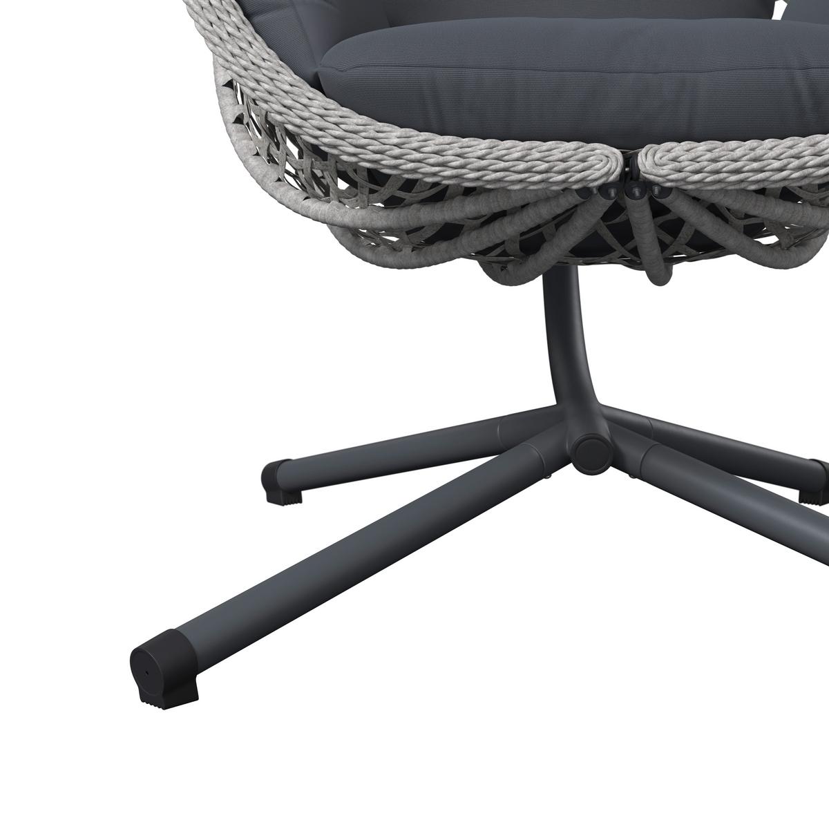 ZÁVĚSNÉ KŘESLO AMY - tmavě šedá/přírodní barvy, Moderní, kov/textil (95/196/103cm)