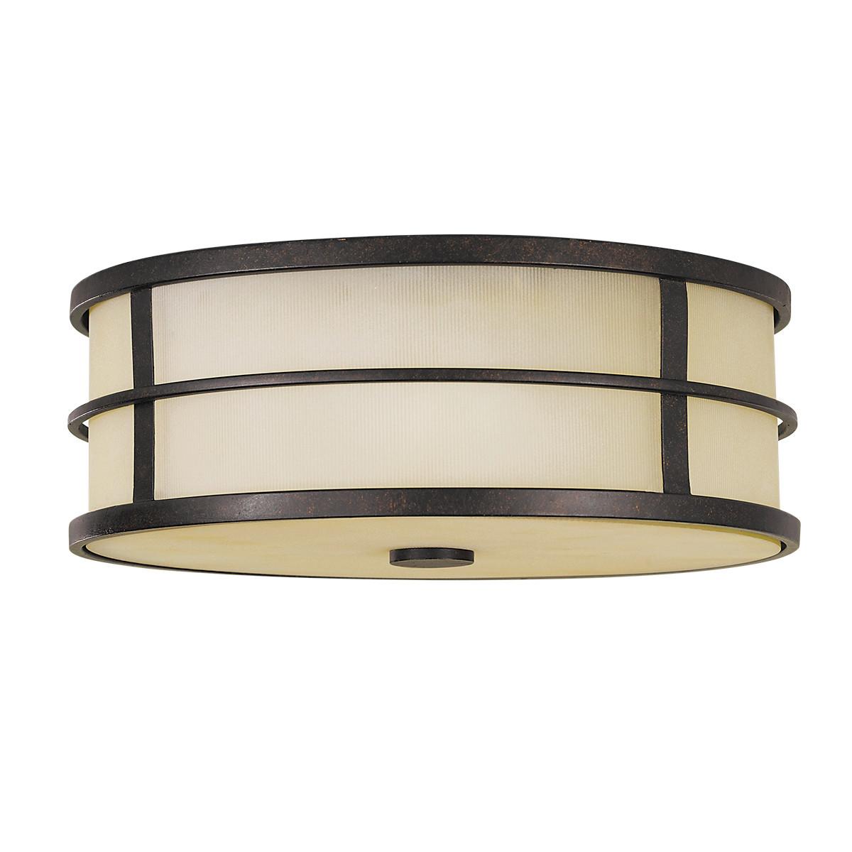 DECKENLEUCHTE FE-FUSION-F - Dunkelbraun/Bronzefarben, Natur, Metall (34.3/12.4cm) - Elstead Lighting