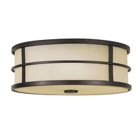 DECKENLEUCHTE FE-FUSION-F - Dunkelbraun/Bronzefarben, Natur, Metall (34.3/12.4cm) - Elstead Lighting