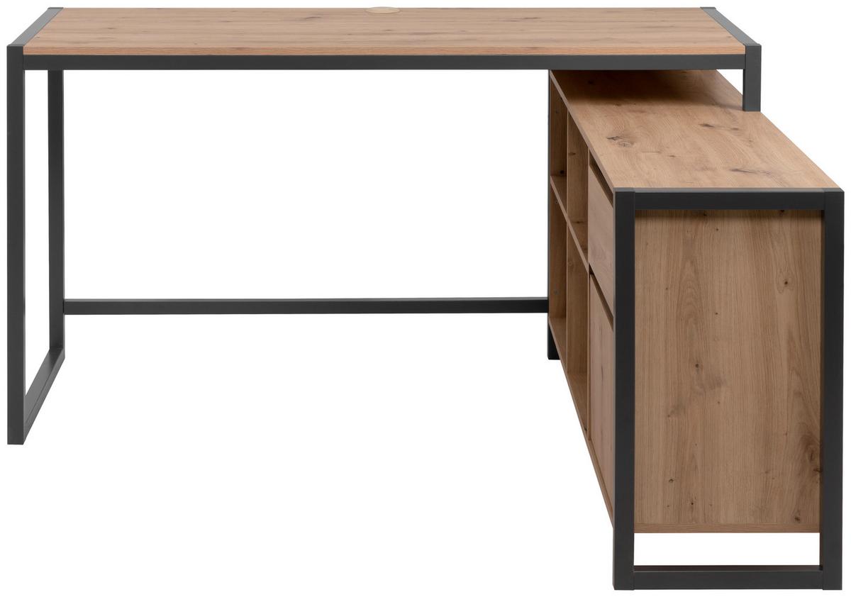 Eckschreibtisch Denver Anthr./ Eiche Artisan D. L: 139cm - Anthrazit/Eiche Artisan, MODERN, Holzwerkstoff (139/139/75cm) - MID.YOU