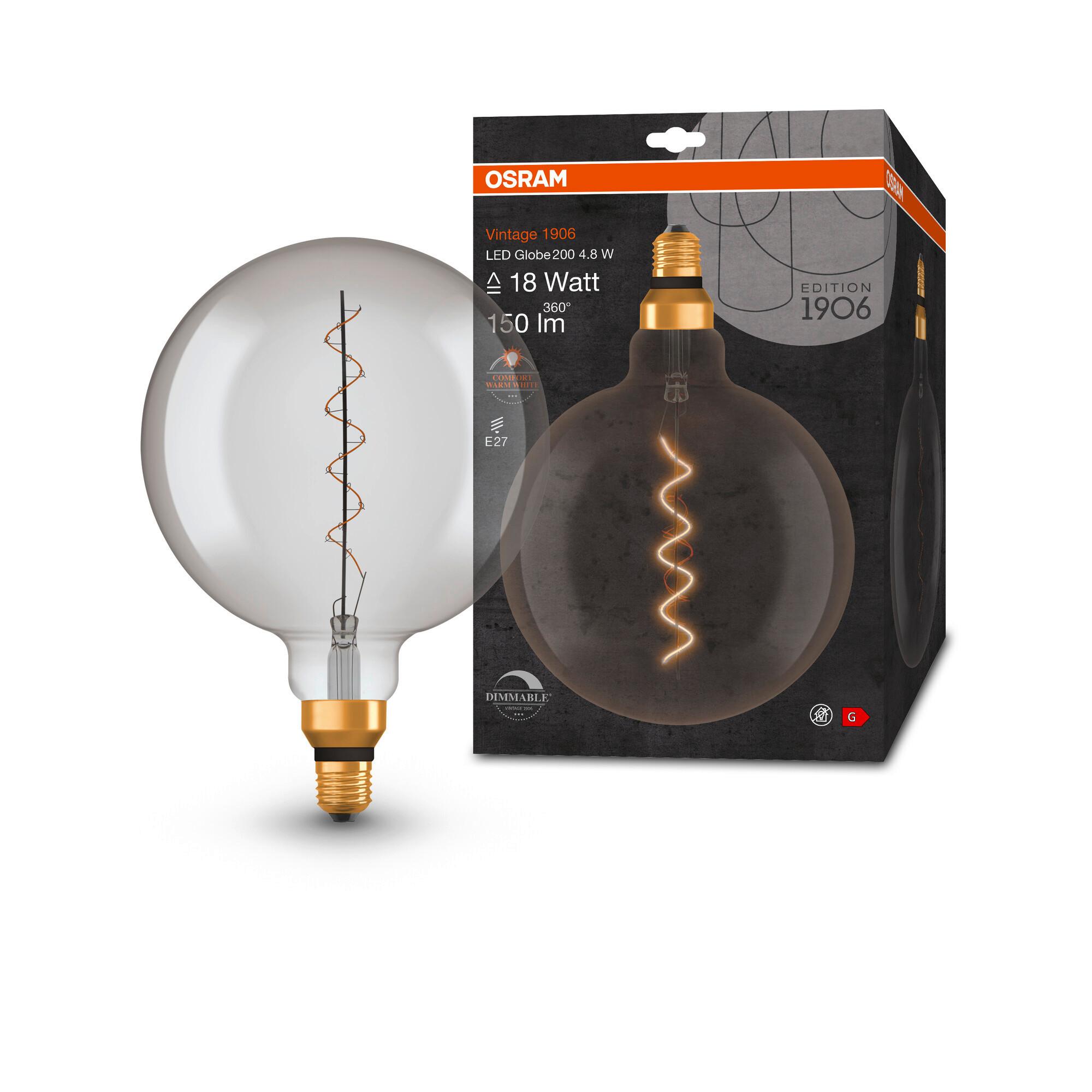 LED-Leuchtmittel Vintage 1906 Led Dim 16  4.8 W - Hellgrau, Basics, Glas (20/29,5cm) - Ledvance
