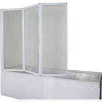 Badewannenfaltwand 3-Tlg. 130x121 cm Weiß, Glas - Weiß, MODERN, Glas/Metall (130/121cm)