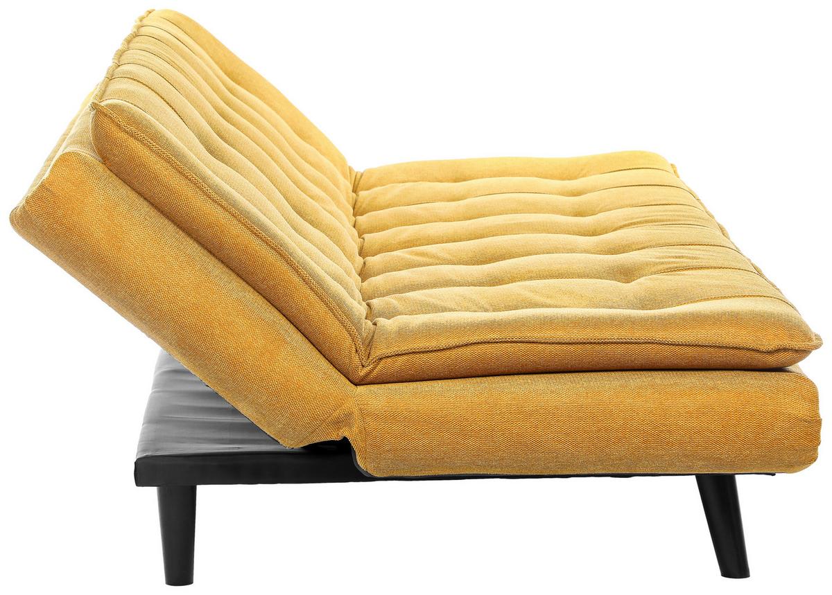 Rozkládací pohovka SUN, žlutá, sklopná, max. 360 kg - černá/žlutá, Moderní, dřevo/textil (190/83/93cm) - Mömax