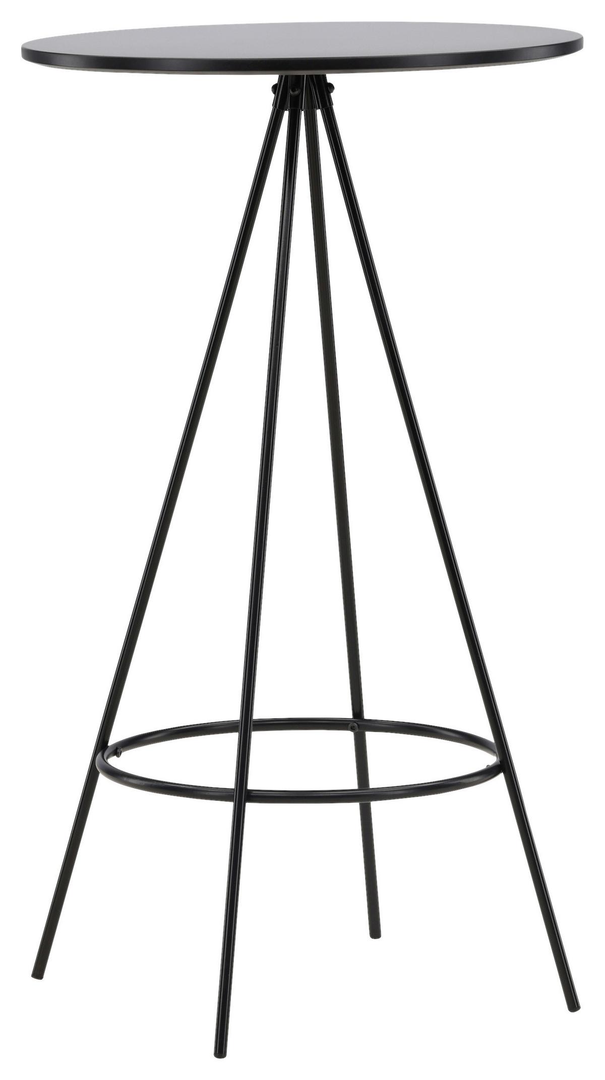Barhocker Bistro - Schwarz, Design, Holzwerkstoff/Metall (60/105/60cm) - Livetastic
