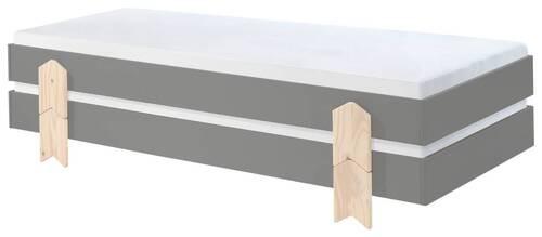 Stohovatelná Postel Modulo - barvy borovice/šedá, Moderní, dřevo/kompozitní dřevo (90/200cm) - MID.YOU