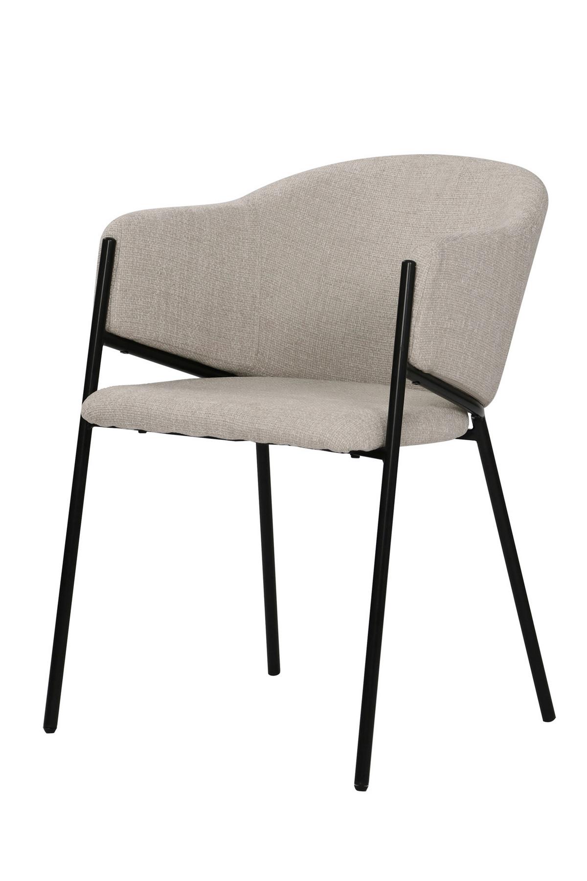 ARMLEHNSTUHL-SET Schwarz/Beige 2-teilig - Beige/Schwarz, MODERN, Textil/Metall (60/76/52cm) - MID.YOU
