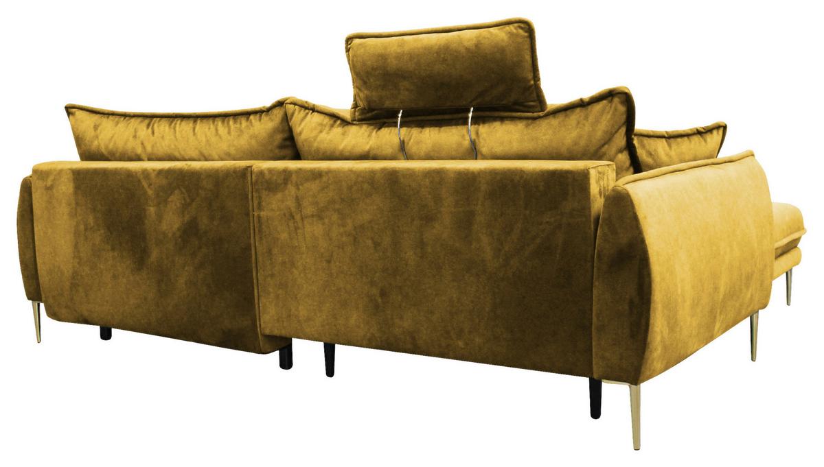 Ecksofa Whisper Senfgelb S: 196x264 cm - Goldfarben/Senfgelb, Design, Textil (196/264cm) - MID.YOU