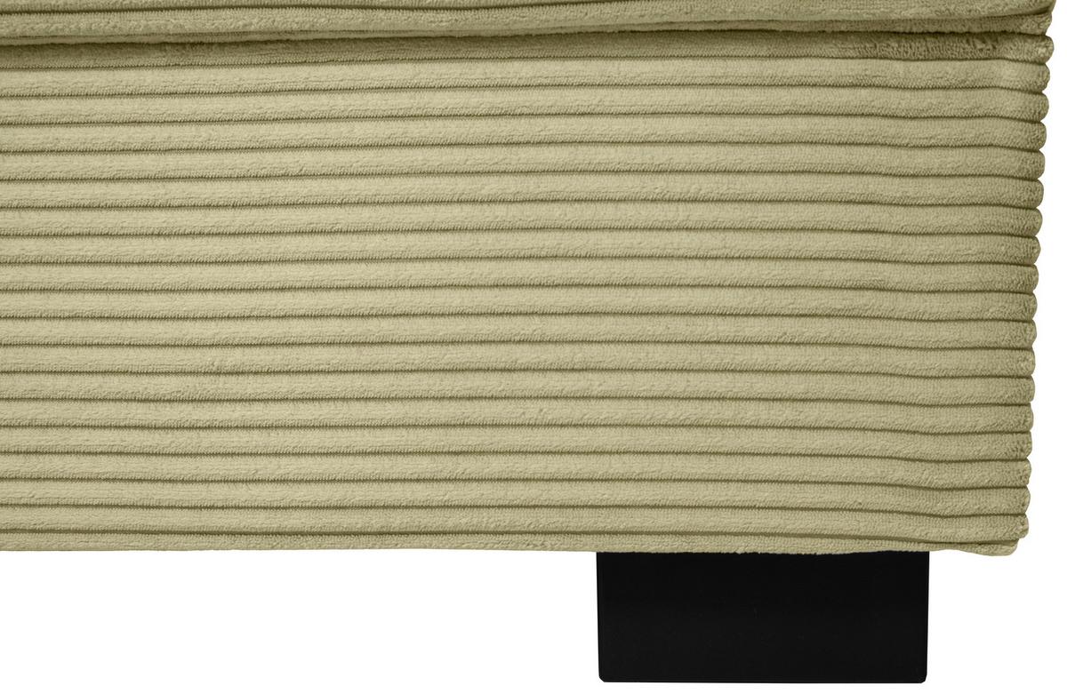 Souprava U MALTE, pravá, světle zelený manšestr - černá/světle zelená, Moderní, textil/plast (155/305/178cm) - Based