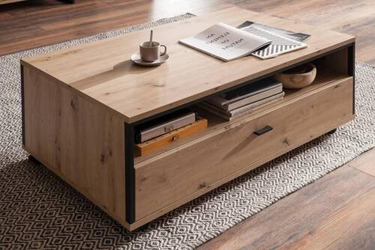 Couchtisch Buenos Aires Anthrazit/eichefarben - Eichefarben/Anthrazit, Design, Holzwerkstoff/Kunststoff (115/46/70cm) - MID.YOU