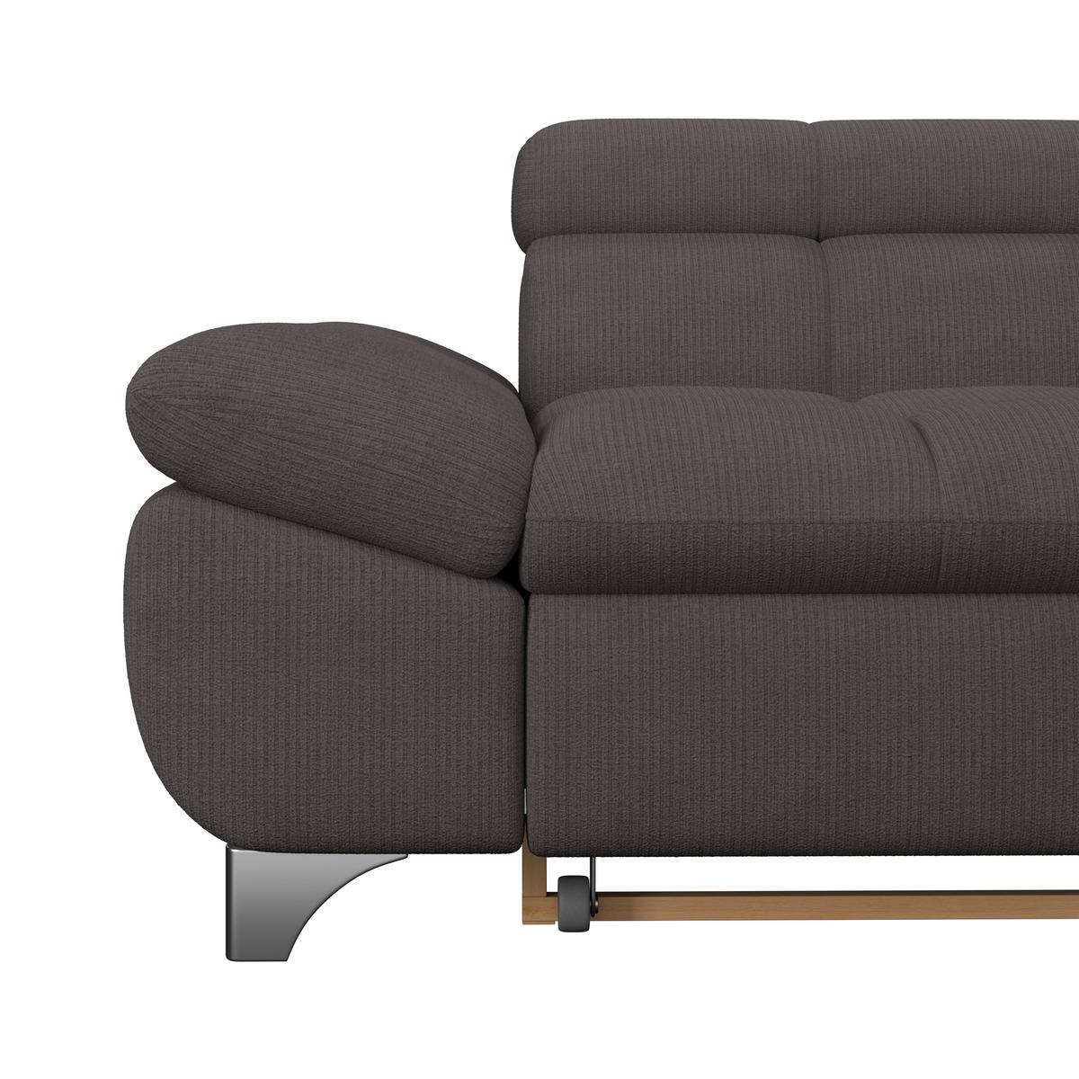 Ecksofa Mit Schlaffunktion Gemini Braun 312x234 Cm - Chromfarben/Braun, KONVENTIONELL, Textil (312/234cm)