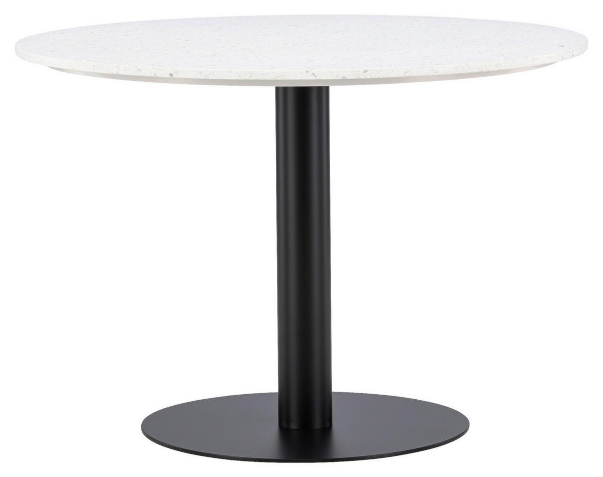 Esstisch Razzia - Schwarz/Weiß, Design, Stein/Metall (106/106/75cm) - Livetastic