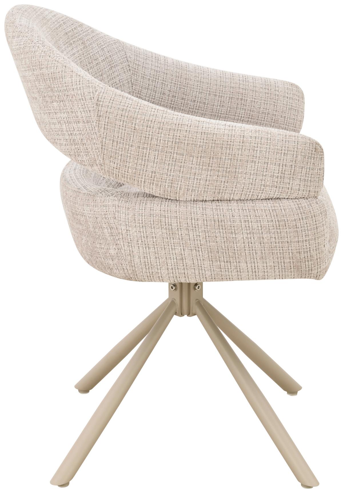 Armlehnstuhl Cleo Beige B: 58 cm - Beige, MODERN, Holz/Textil (58/85/62cm) - Livetastic