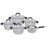 Kochtopfset Oswald 9-Tlg. Edelstahl Induktion - Klar/Edelstahlfarben, MODERN, Glas/Metall - James Wood