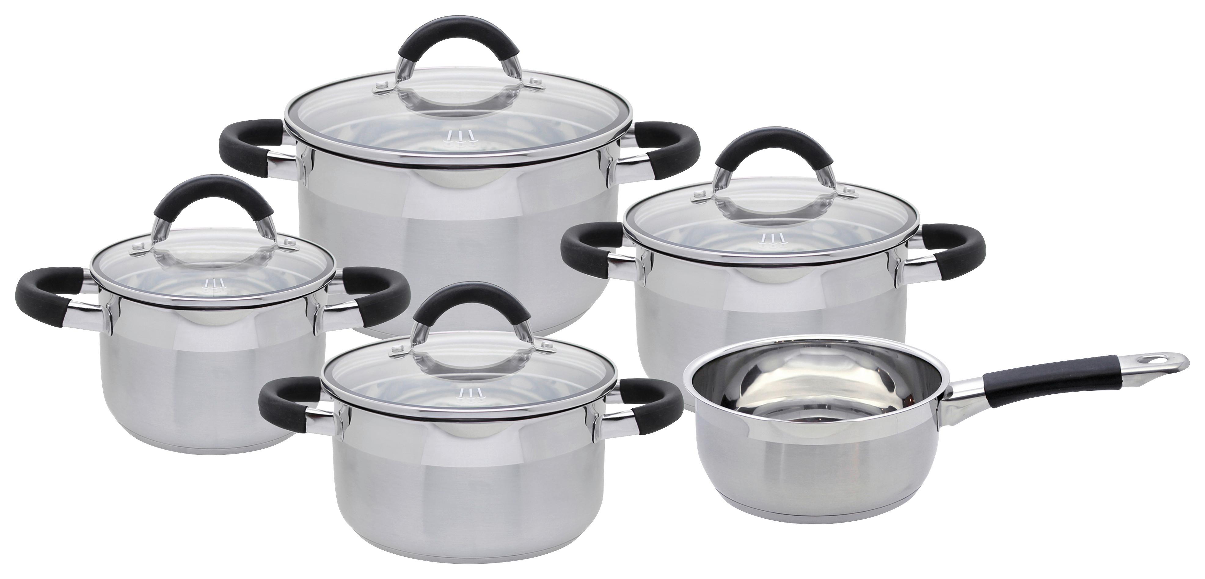 Kochtopfset Oswald 9--Teilig. Edelstahl Induktion