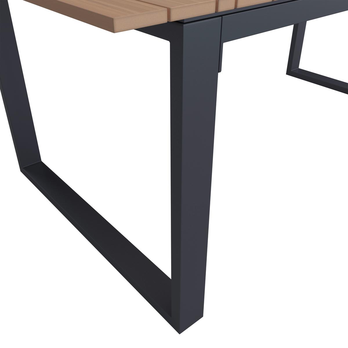 Záhradní souprava HELEN - šedá/barvy teak, Moderní, kov/textil (330/198/88cm) - Bessagi Garden