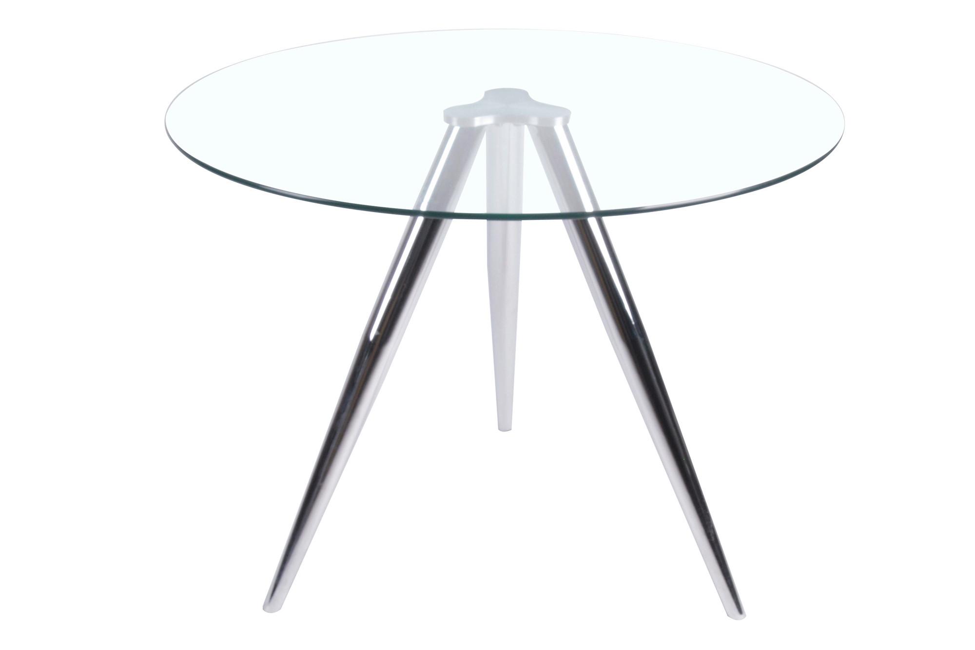 Esstisch Klar/chromfarben B: 100 Cm - Chromfarben/Klar, MODERN, Glas/Metall (100/100/75cm) - Livetastic