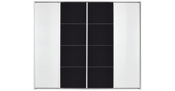 Schwebetürenschrank 361cm Bensheim, Weiß/basalt - Dunkelgrau/Weiß, MODERN, Glas/Holzwerkstoff (361/230/62cm) - James Wood