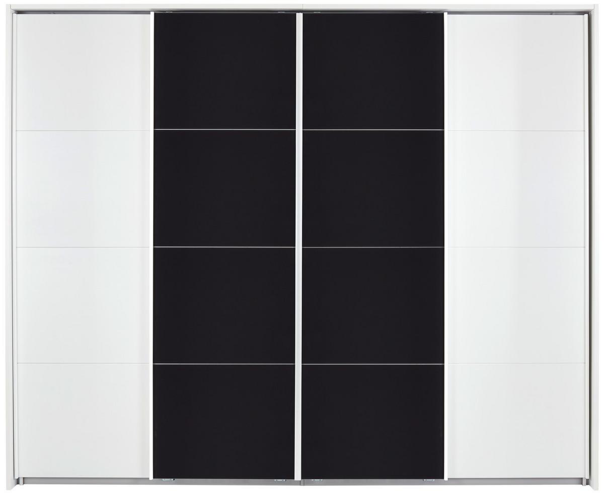 Skriňa s pos. dverami BENSHEIM š. 361 cm - biela/tmavosivá, Modern, kov/kompozitné drevo (361/230/62cm) - James Wood