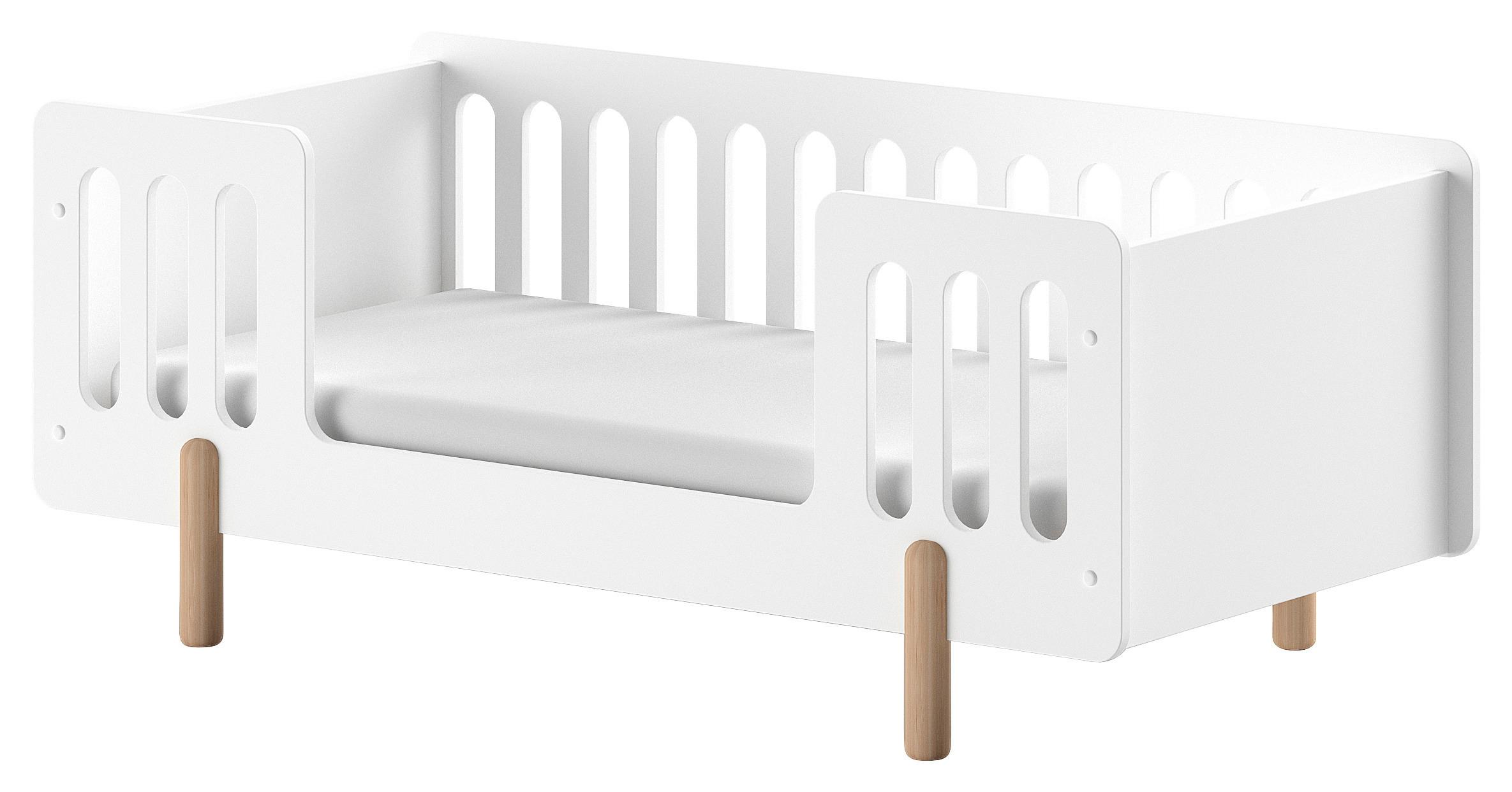 Kinder-/Juniorbett Simple - Weiß/Naturfarben, MODERN, Holz/Holzwerkstoff (70/140cm) - MID.YOU