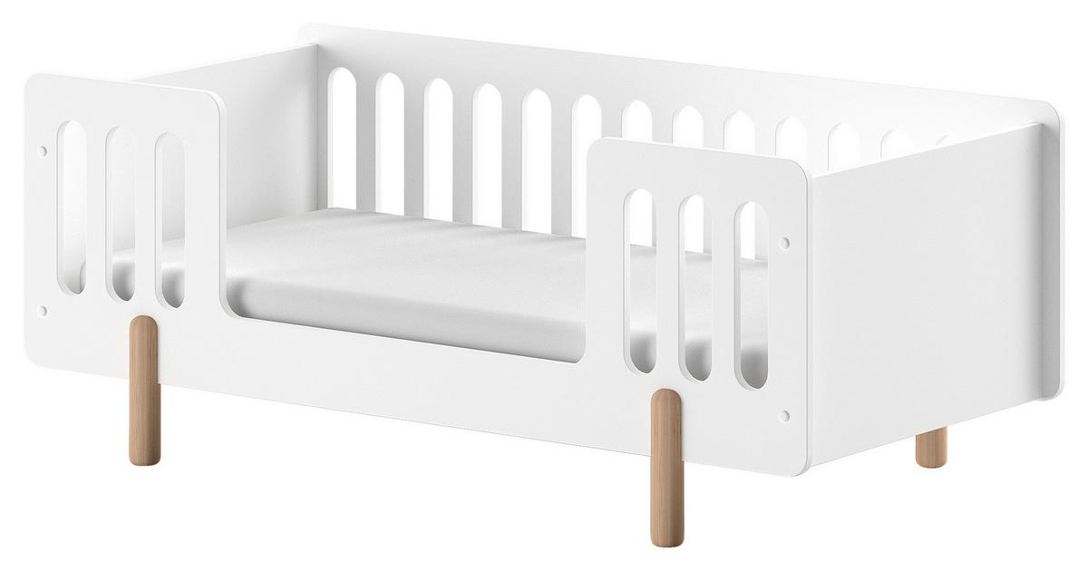 Kinder-/Juniorbett Simple - Weiß/Naturfarben, MODERN, Holz/Holzwerkstoff (70/140cm) - MID.YOU